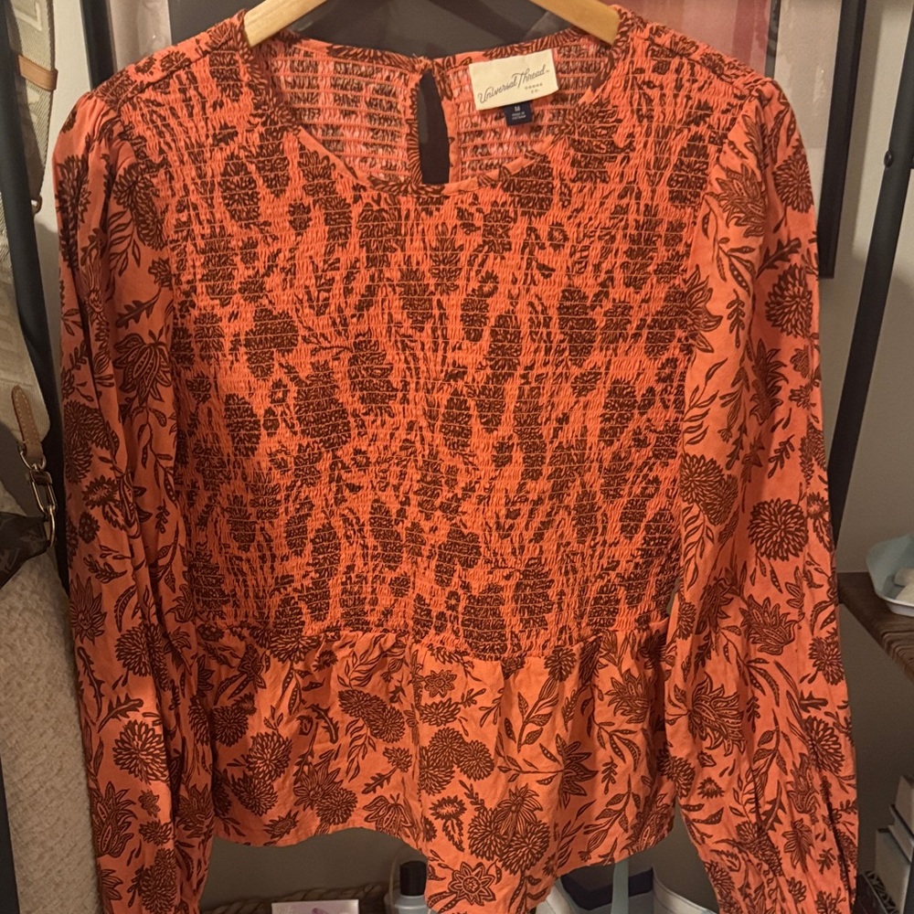 Daniel Rainn Coral Floral Blouse